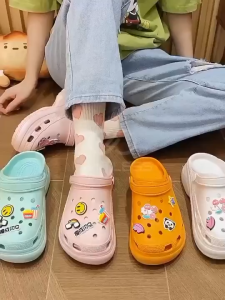 Zerolimit - Sandal Wanita Wedges FUJI Jibbitz terbaru 2025 Sendal Karet Slip On Empuk Size 36-40