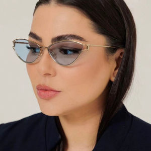 JN IMPRESSION แว่นตากันแดดดีไซน์กรอบเว้าเหล็กตาแมวแฟชั่นแว่นกันแดดปกป้อง UV ฮิปฮอปมีเอกลักษณ์สไตล์ยุโรป