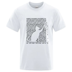 Mens High Quality T-shirt Cotton Blend Funny Cool Cat Design Print Summer Loose Short Sleeve for Men T-Shirt Male Tops Tees
