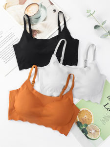 Ice Silk Seamless Womens Sleepwear One-Piece Sports Shockproof Tube Top Strapless Bra Gathered Backless Comfortable Underwear