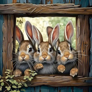 Cross Stitch Complete Kit Animal Rabbit DIY Art Embroidery 11ct Printed Canvas Sewing Hobby Bedroom Living Room Decor