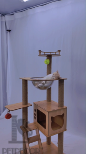 Trụ cào móng nhà cây cho mèo PETDECOR CT019 – Cat tree gỗ MDF lắp ráp – Cao 140cm