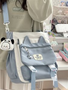 Japanese Style Large Capacity Versatile Crossbody Bag Womens Korean Version INS Handheld Single Shoulder Bag for Class Tutoring