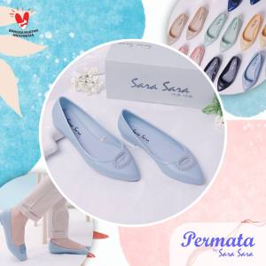 Sara Sara Permata | Sepatu Jelly Wanita Warna Trendi Sepatu Flatshoes Ballerina Kasual Sepatu Kerja Sepatu Balet Sepatu Kekinian Terbaru Murah Kualitas MALL