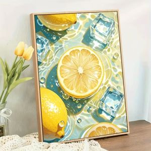 KAYOU | Acrylic Paint By Numbers Fresh Lemon Ice Painting By Numbers on Canvas Coloring By Number for Adults Paint Digital Art
