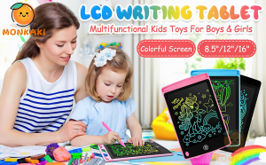 LCD Writing Tablet for Kids Color Screen 8.5 Inch 12 Inch 16 Inch Portable Smart Notebook Drawing Board With Pen and Erase Drawing Pad LCD Electronic Writing Board Handwriting Drawing Tablet Pads for Kids Gift
