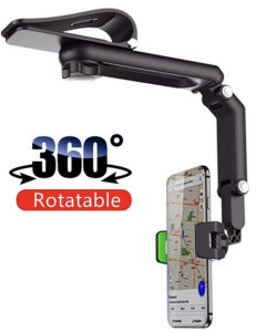 ที่วางมือถือในรถยนต์ ที่บังแดดอัพเกรดที่วางโทรศัพท์ในรถยนต์ 1080 ขาตั้งโทรศัพท์ แบบหมุนได้