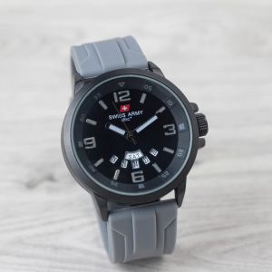Jam tangan Pria Fashion 1128M tanggal hari aktif tali karet/silicon bulat analog
