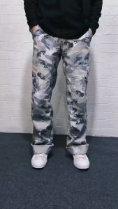 CELANA GOMBRANG REGULER LORENG CAMO CARPENTER PANJANG LONGGAR PRIA WANITA SKENA CARGO