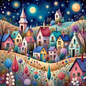 HUACAN Cross Stitch Suits House Landscape Embroidery Sets Cartoon Needlework Dmc Threads 11Ct Picture Printed Canvas