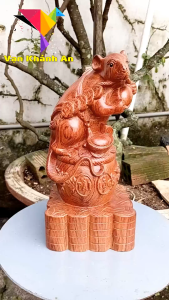 Tượng Chuột Tài Lộc Để Bàn - Đồ Decor Trang Trí - Quà Biếu Tặng Ý Nghĩa - Đồ Lưu Niệm - Vật Phẩm Phong Thủy - Đồ Gỗ Mỹ Nghệ - Gỗ Decor - Phụ Kiện Decor