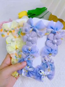 ชุดกิ๊บติดผม เด็กผู้หญิง ประดับโบว์ ลายดอกไม้ กิ๊บติดผม