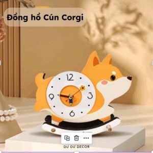 Đồng hồ để bàn Cún Corgi bập bênh - Dư Dư