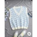 Rompi Rajut Premium motif love Korea style tebal halus terbaru kekinian vest rompi Korea taehyung jaehyun. 