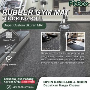 Karpet Alas Ruangan Gym Rubber GYM MAT & Alas Alat Fitness per Meter (Flooring Roll) - Fitbox