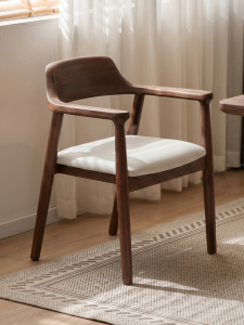 ZHUSHANXIA | Solid Wood Armchair with Backrest for Dining and Living Room