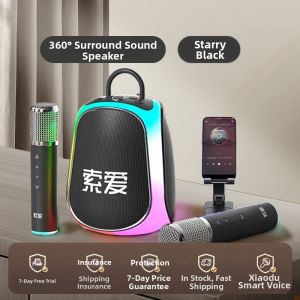 soaiy | Bluetooth Wireless Singing Karaoke Microphone Speaker Home KTV