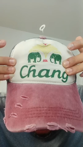 หมวกเแก็ป ลายวินเทจ งานผ้าฟอก พร้อมส่งจากไทย งานฟรีไซส์ปรับขนาดได้