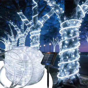 Outdoor Solar Transparent Tube Lamp 50/102/201LED 8 Lighting Modes Fairy Lights for Garden Trees Halloween Christmas Decoration