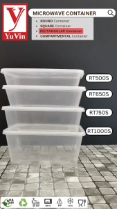 Microwave Food Container With Lid/RT-500S/RT-650S/RT-750S/RT-1000S/RT-1500S/FR-1300/Bekas Makanan Pakai Buang Felton