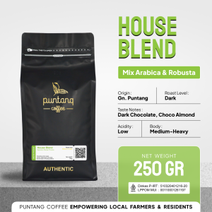 Biji Kopi Bubuk 50% Arabika 50% Robusta House Blend Coffee Espresso Blend Asli Gunung Puntang 250 gram