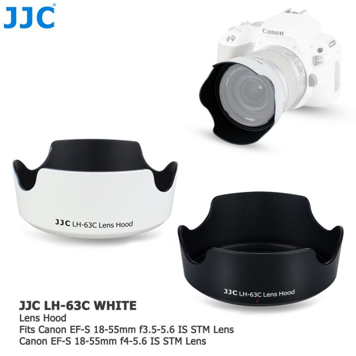 JJC Lens Hood Shade Replace EW-63C for Canon RF 24-50mm f/4.5-6.3 IS STM Lens, EF-S 18-55mm f/3.5-5.6 IS STM Lens & EF-S 18-55mm f/4-5.6 IS STM Lens on Canon EOS R50 V R8 R10 R7 R50 V 90D 80D 77D