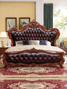 Elegant European Style Leather Bed 1.8m