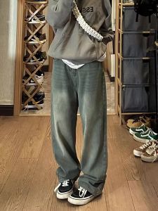 High Waist Loose Fit Straight Leg Jeans Womens Spring Autumn plus Size Pear Shaped Body Slimming Wide Leg Denim Pants