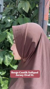 Bergo Cantik Soft pad Jersey Oval Size XL /Hijab Instan Oval Menutup dada BISA [COD]