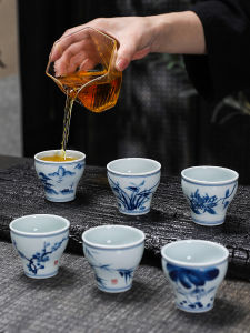 Hand-Painted Ceramic Tea Cup Personal Specialty Cup Gongfu Single Cup Creative Hand-Written Ancient Imitation Tea Cup