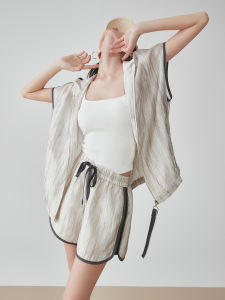 XIAODADEHUA | American Retro Lightweight Sporty Casual Suit Set Sleeveless Tank Top and Drawstring Shorts