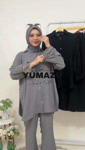 SETELAN DRESS ALENZA WANITA KEKINIAN TERLARIS SET FASHION MUSLIM MURAH CRINKLE PREMIUM TERBARU