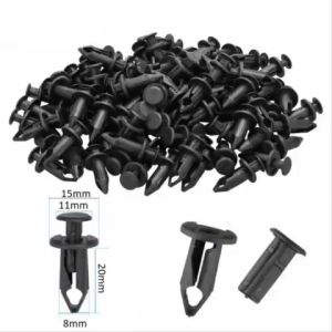 Set 10 Đinh tán nhựa 8mm (ĐEN) cho tấm chắn bùn xe hơi Honda chốt vít nở tappi ô tô