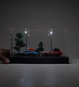 Diorama Jalan raya dengan lampu penerangan jalan untuk diecast 1:64
