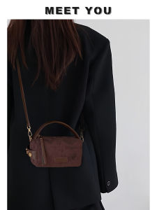 Fall Winter Suede Elegant round Tube Womens Bag 2025 New Luxury Small Luxury High-End Sensation Crossbody Bag Womens Bag