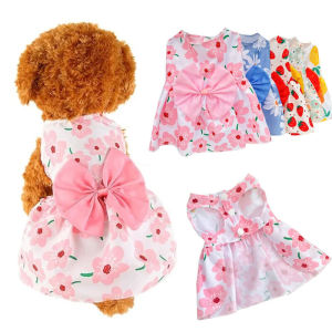 Spring Summer Dog Princess Dress Kitten Pet Skirt Cute Dog Dress Bow Lace for Small Medium Puppy Poodle Chihuahua