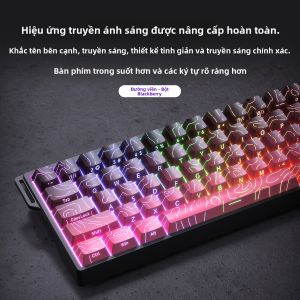 AULA-MOJING | Blackberry Powder Equal Height Line 4.0 Side Engraved Keycaps PBT High Transparency 132 Keys