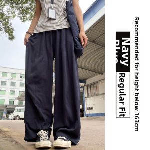 LANMENGYA | Teal Light Rayon Linen Loose Fitting High Waist Trousers