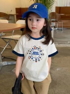 Loose Fit Pure Cotton Short Sleeve T-Shirt for Boys And Girls Cartoon Print Breathable Summer Top Half Sleeve round Neck