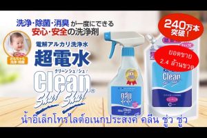 น้ําอัลคาไลน์อิเล็กโทรไลต์อเนกประสงค์ Clean Shu Shu แพคคู่ 500ml+Refill 2L