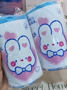 Dung tích lớn hoạt hình dễ thương dây rút túi đựng rác hộ gia đình nhà bếp di động túi nhựa dày