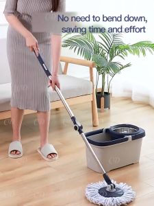 CD Mop With Squeezer Heavy Duty Stainless Steel Spinner Mop Bucket with Drain Cap Wet and Dry Tornado Mop Original
