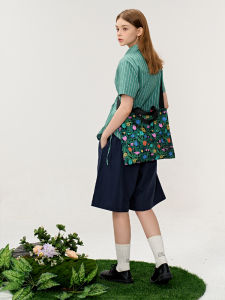 Freein Original Plant Flowers Printed Crossbody Bag Special-Interest Shoulder Bag School Commuter Tote Female New Canvas