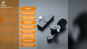 Wireless Lavalier Microphone Live Broadcast Mic Type C /Lightning APPLE Portable Audio Video Recording Mini Mic