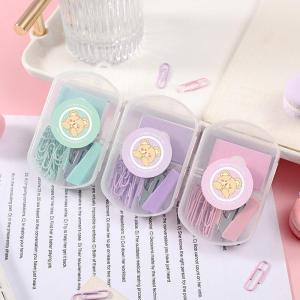 Mini Stapler Set With Staples Portable Paper Office Home Cute Student Staplers Binder Binding Tools For School (Purple/Pink/Green)