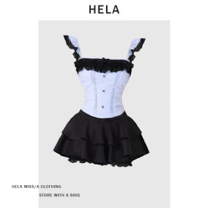 Hela Pure Desire Ren Miếng Dán Cường Lực Áo Chui Đầu Bộ Trang Phục Mùa Hè Cho Nữ 2024 Ngọt Cay Nổ Nửa Bộ