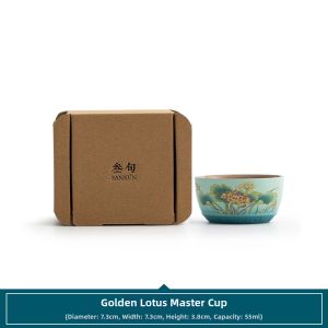 SANXUN | Premium Personal Lotus Design Ceramic Tea Cup