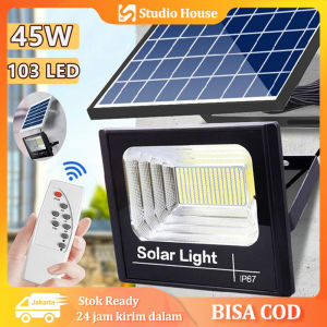 Lampu Taman Tenaga Surya High Quality IP67 Tahan Air 45W Lampu Tenaga Surya Otomatis Outdoor High Brightness With Remote Control Apply To Garden Courtyard Lampu Solar Cell