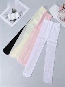 4Pairs 0-14Y Girls Star Sheer Tights Summer Breathable Thin Elastic Pantyhose Cute Kids Stockings Daily Matching Dress Leggings
