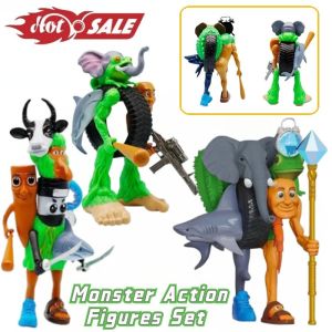 Brainrot Monster Action Figures Set Tung Tung Tung Sahur Tralalero Tralala Desktop Ornament Gift